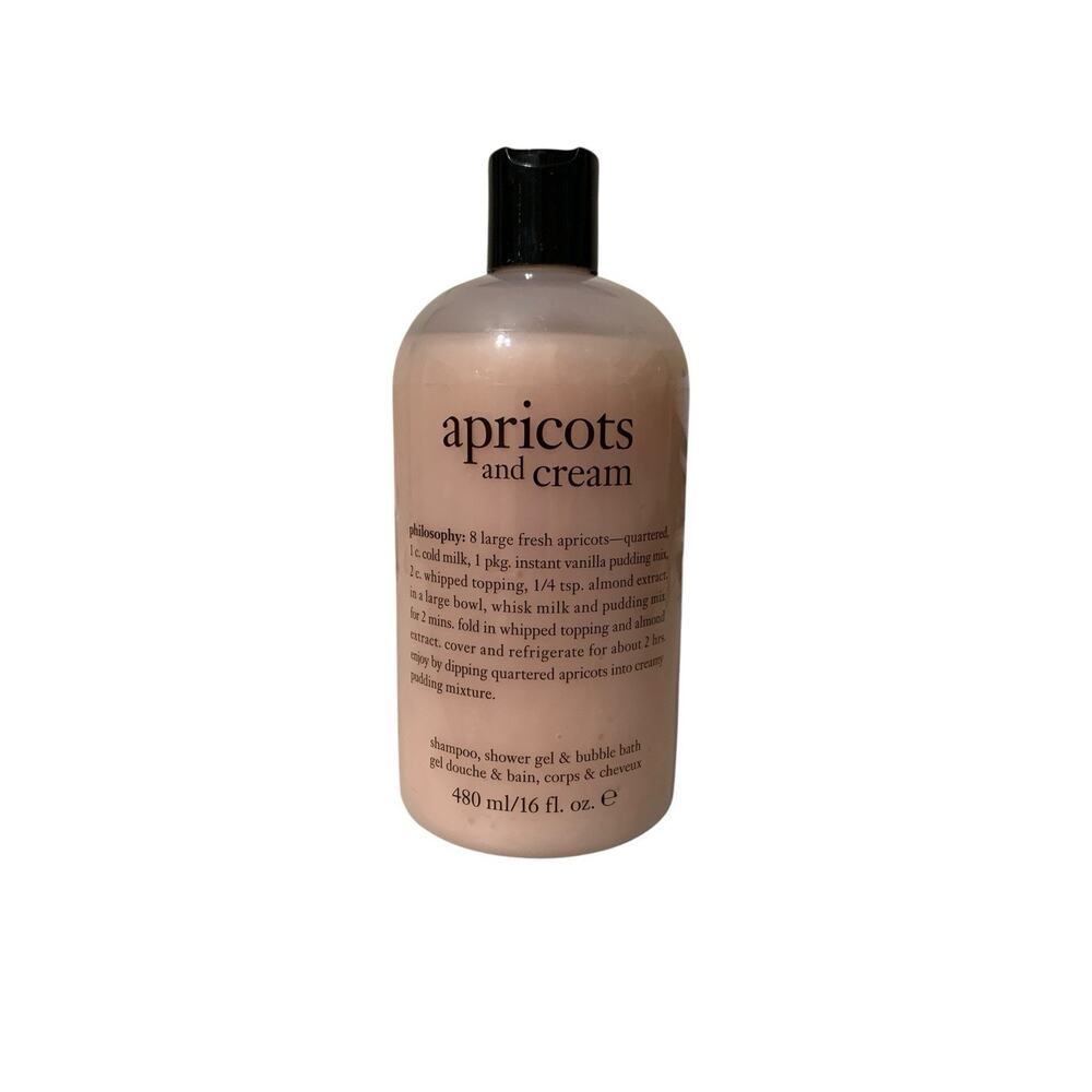 PHILOSOPHY APRICOTS AND CREAM SHOWER GEL SHAMPOO BUBBLE BATH 16 OZ NO SEALED NEW